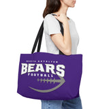 Purple Bears Football Weekender Tote Bag