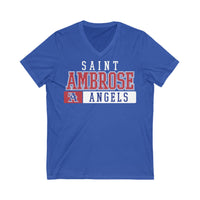 St.Ambrose Unisex Jersey Short Sleeve V-Neck Tee