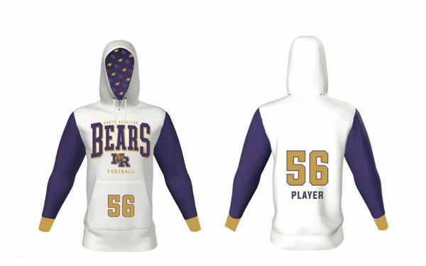2025 white bears football sublimated hoodie