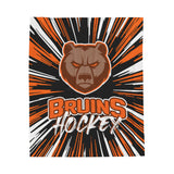 Bruins Hockey Velveteen Plush Blanket