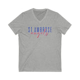 St.Ambrose Unisex Jersey Short Sleeve V-Neck Tee