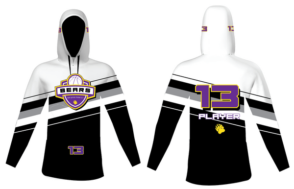 North Royalton, basketball sublimated hoodie black and white 2025 2026