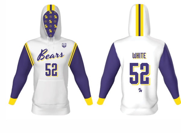 2023 Basketball sublimated white hoodie