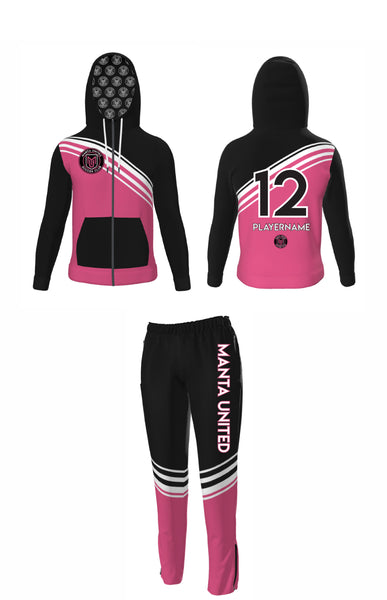 Manta black hooded track suit