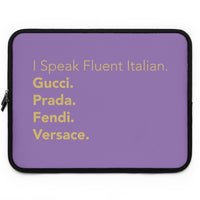 Purple and gold I speak fluent Italian Laptop Sleeve