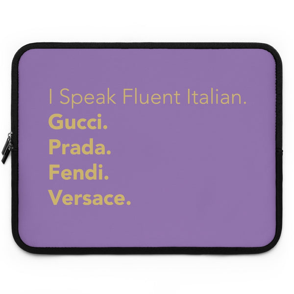 Purple and gold I speak fluent Italian Laptop Sleeve