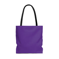 Purple and white I speak fluent French east coast tote