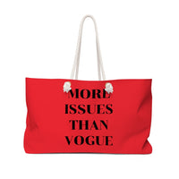 Bright red more issues than vogue weekend bag