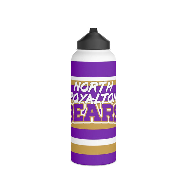 North Royalton Bears stainless steel cup  -STRIPES - Stainless Steel Water Bottle, Standard Lid