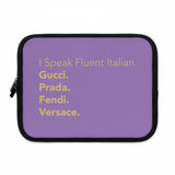 Purple and gold I speak fluent Italian Laptop Sleeve