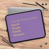 Purple and gold I speak fluent Italian Laptop Sleeve