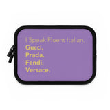 Purple and gold I speak fluent Italian Laptop Sleeve