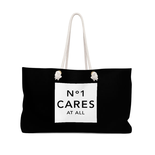 No 1 cares black and white Weekender Bag