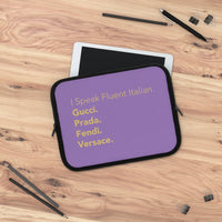 Purple and gold I speak fluent Italian Laptop Sleeve