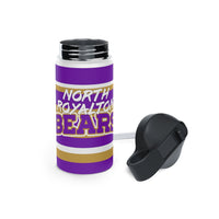 North Royalton Bears stainless steel cup  -STRIPES - Stainless Steel Water Bottle, Standard Lid