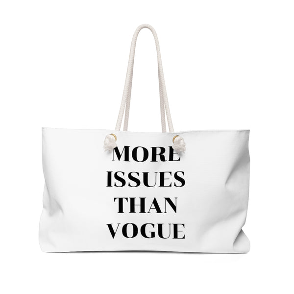 More issues than vogue white Weekender Bag