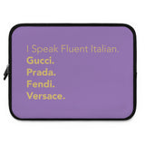 Purple and gold I speak fluent Italian Laptop Sleeve