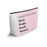 Pink ombré fluent Italian Accessory Pouch w T-bottom