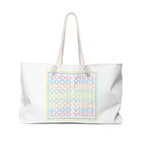 Good vibes square weekend tote