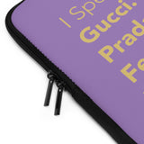 Purple and gold I speak fluent Italian Laptop Sleeve