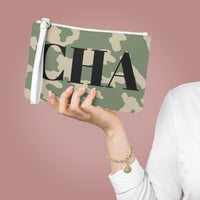 CHA NEL camo clutch bag