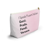 Pink ombré fluent Italian Accessory Pouch w T-bottom