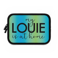 Blue green ombré my Louie is at home Laptop Sleeve