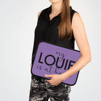Purple my Louie is at home Laptop Sleeve