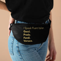Black and gold fluent Italian Fanny pack