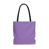 Light purple and black I speak fluent French east coast tote