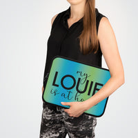 Blue green ombré my Louie is at home Laptop Sleeve