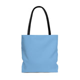 Light blue and black I speak fluent French east coast tote