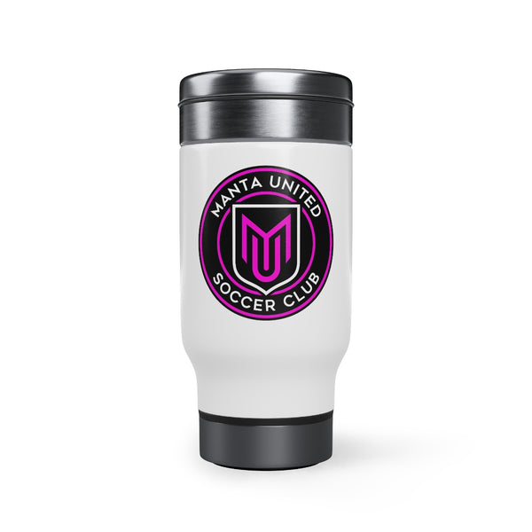 Manta Soccer Stainless Steel Travel Mug with Handle, 14oz
