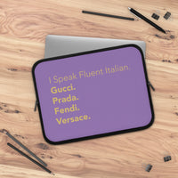 Purple and gold I speak fluent Italian Laptop Sleeve