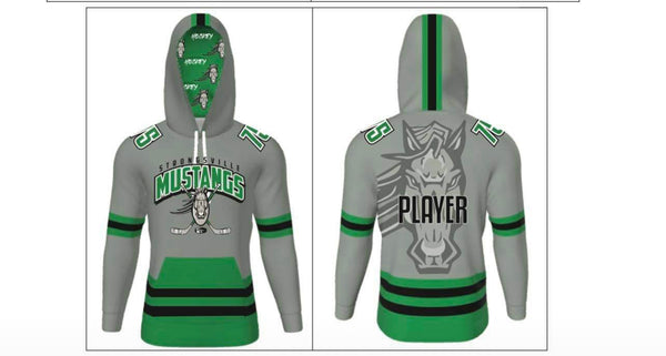Strongsville gray sublimated hockey hoodie
